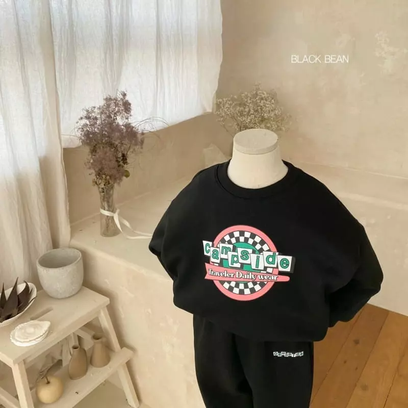 Black Bean - Korean Children Fashion - #childrensboutique - Camp Fleece Top Bottom Set - 2