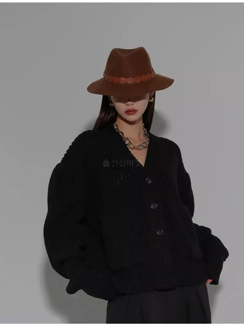 Black Fuchsia - Korean Women Fashion - #momslook - Hazzi Puff Cardigan - 2