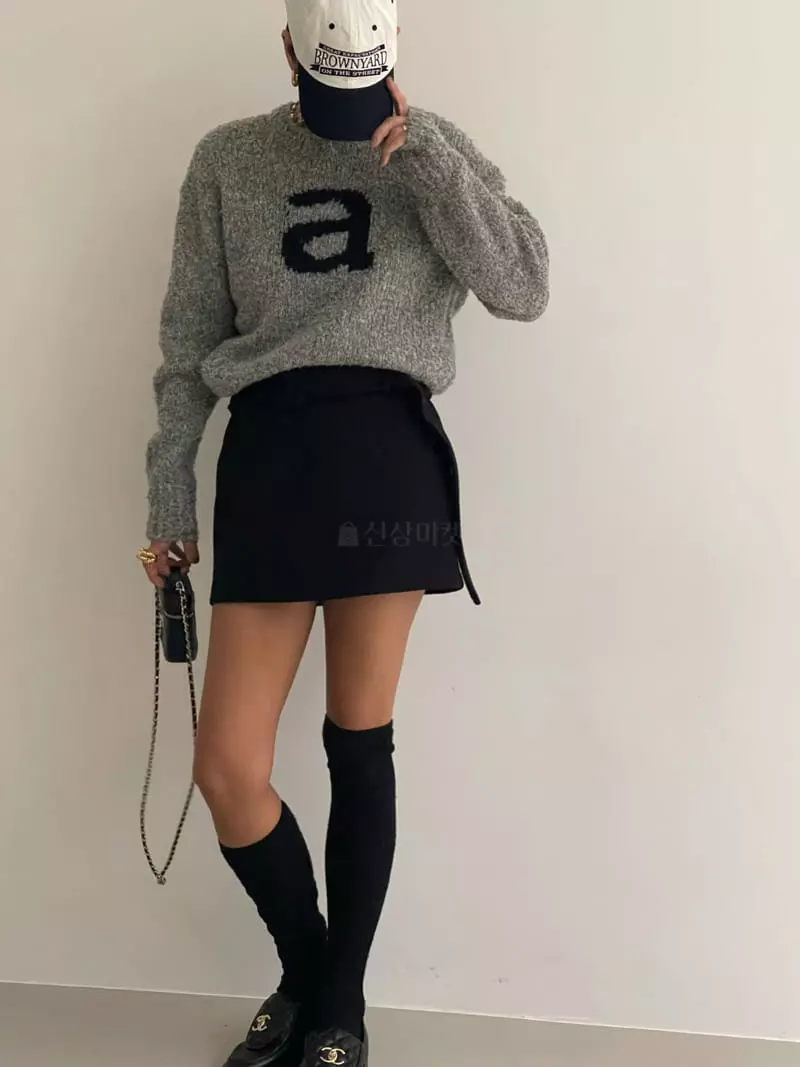Black Fuchsia - Korean Women Fashion - #romanticstyle - A Round Knit Tee - 4