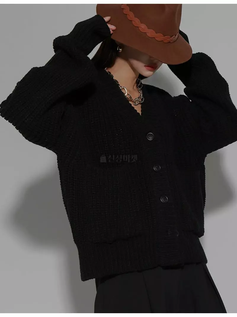 Black Fuchsia - Korean Women Fashion - #vintageinspired - Hazzi Puff Cardigan - 6