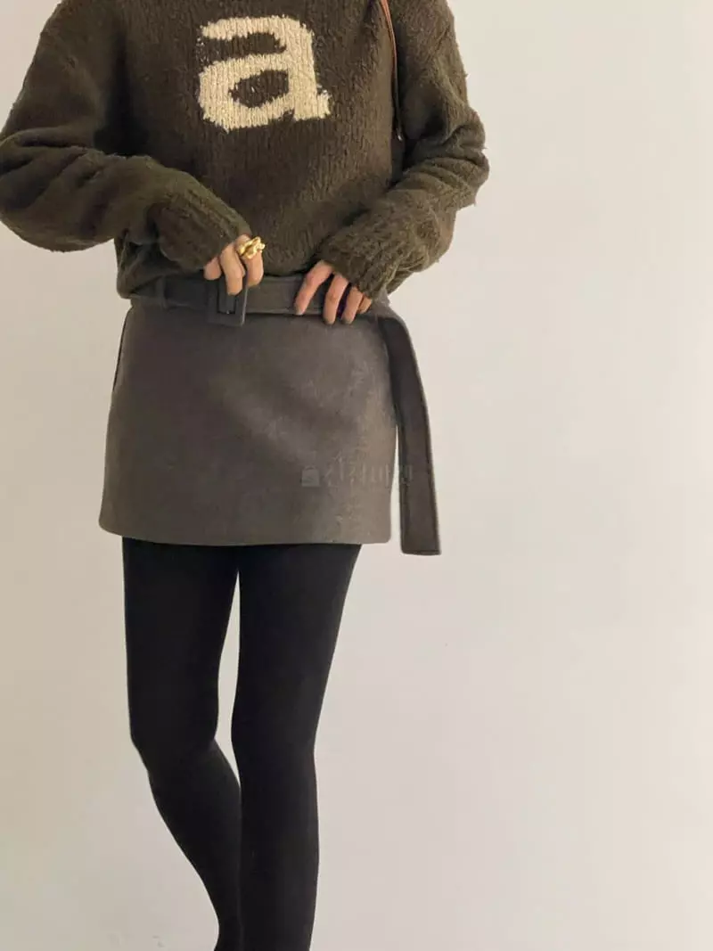 Black Fuchsia - Korean Women Fashion - #vintageinspired - Row Belt Mini Skirt - 2
