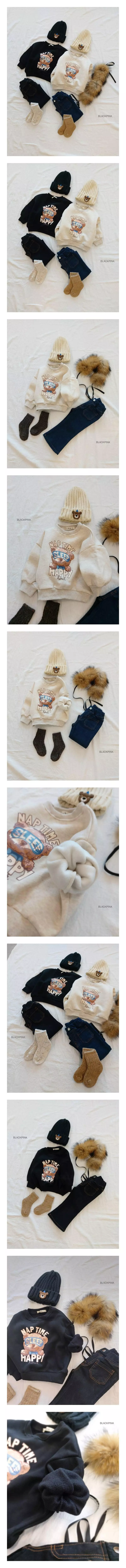 Black Pink - Korean Children Fashion - #childofig - Happy Bear Sweatshirt