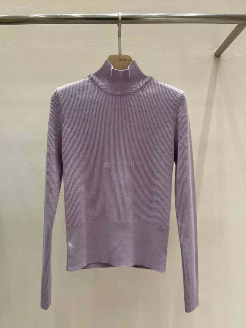 Blanc - Korean Women Fashion - #momslook - Half Turtleneck Knit Tee - 3