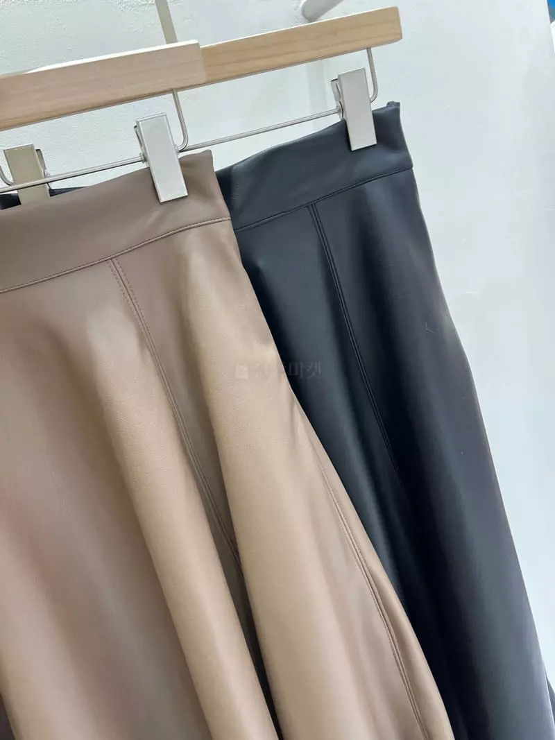 Blanc - Korean Women Fashion - #romanticstyle - Leather Skirt - 5