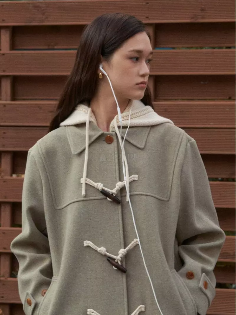 Bold - Korean Women Fashion - #momslook - Knit Hoody Coat - 2