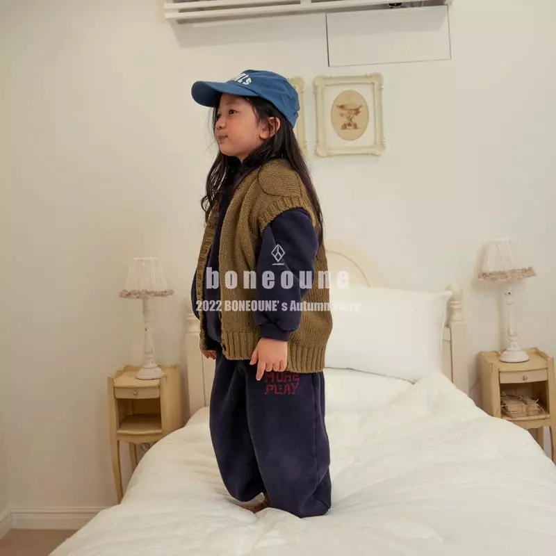 Boneoune - Korean Children Fashion - #childofig - Loose Knit Vest - 8