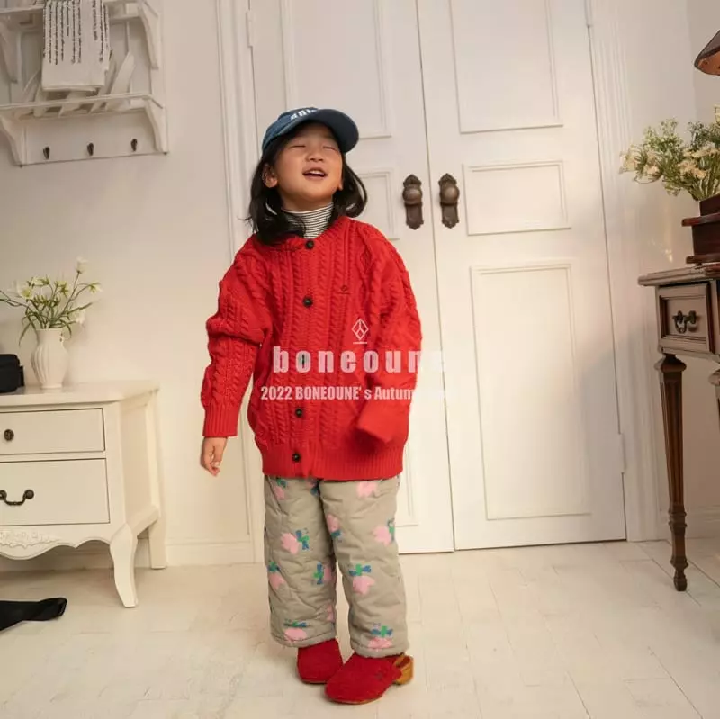 Boneoune - Korean Children Fashion - #kidsshorts - Cable Knit Cardigan