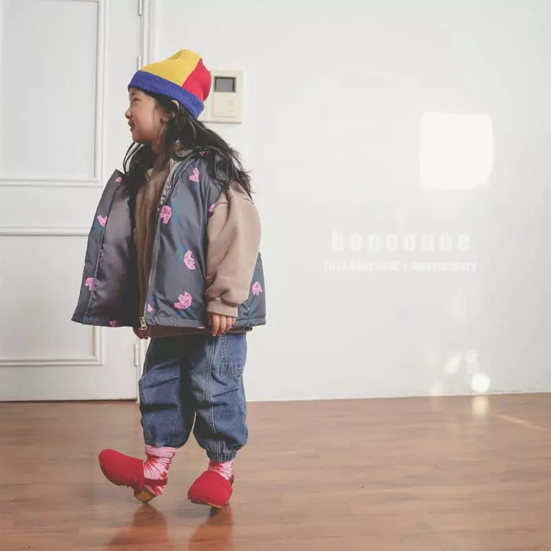 Boneoune - Korean Children Fashion - #kidzfashiontrend - Winter Hoody Zip-up - 12