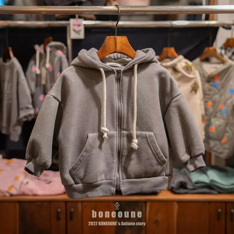 Boneoune - Korean Children Fashion - #prettylittlegirls - Winter Hoody Zip-up