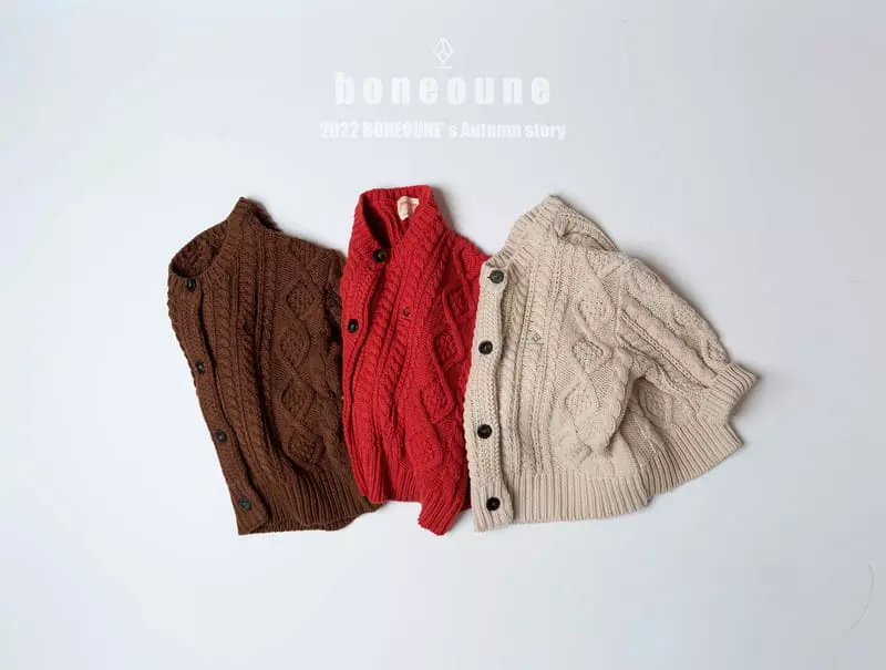 Boneoune - Korean Children Fashion - #stylishchildhood - Cable Knit Cardigan - 11