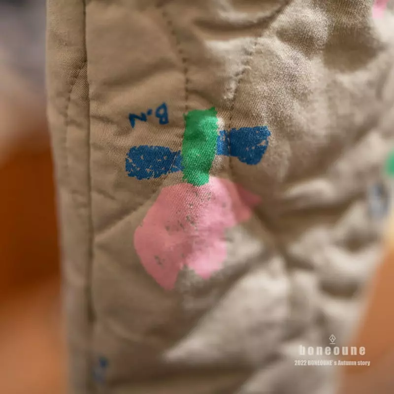 Boneoune - Korean Children Fashion - #todddlerfashion - Retro Flower Quilting Pants - 10
