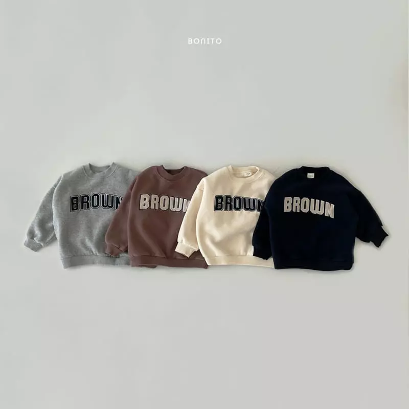 Bonito - Korean Baby Fashion - #babyboutique - Brown Sweatshirt Bebe - 3