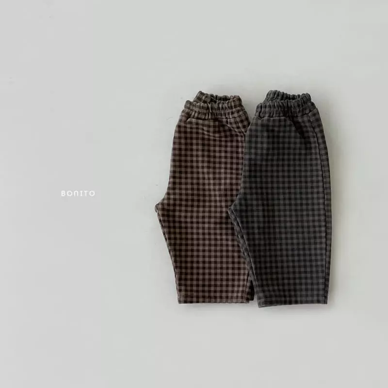 Bonito - Korean Baby Fashion - #babylifestyle - Check Rib Pants Bebe - 2