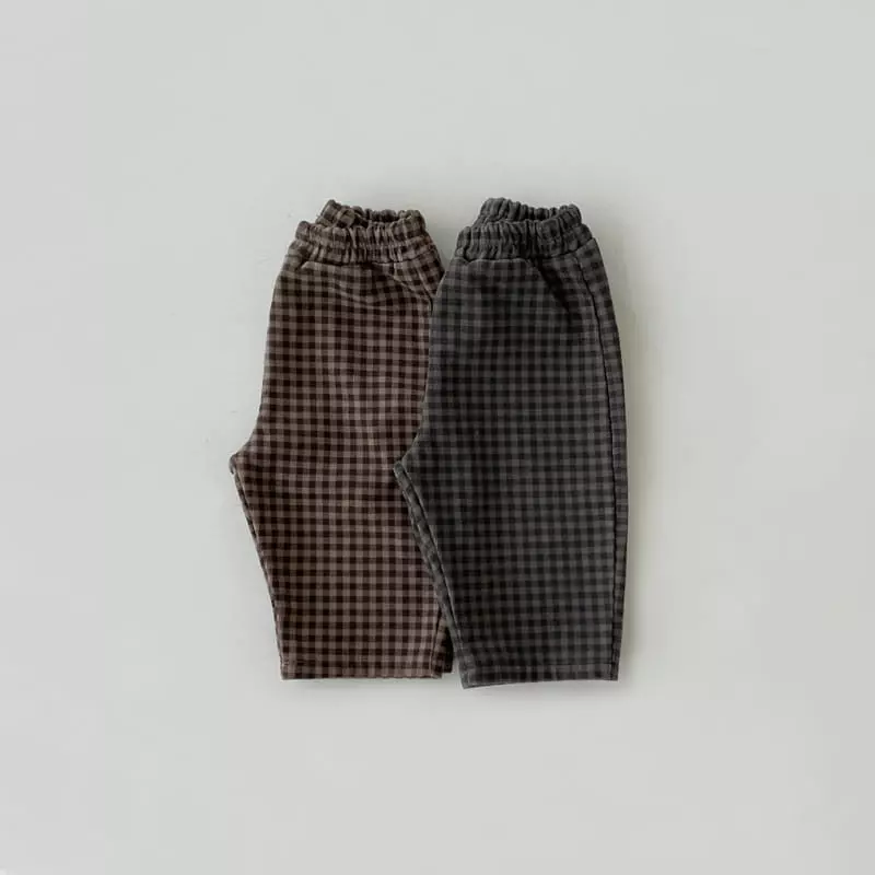 Bonito - Korean Baby Fashion - #babyoninstagram - Check Rib Pants Bebe - 3