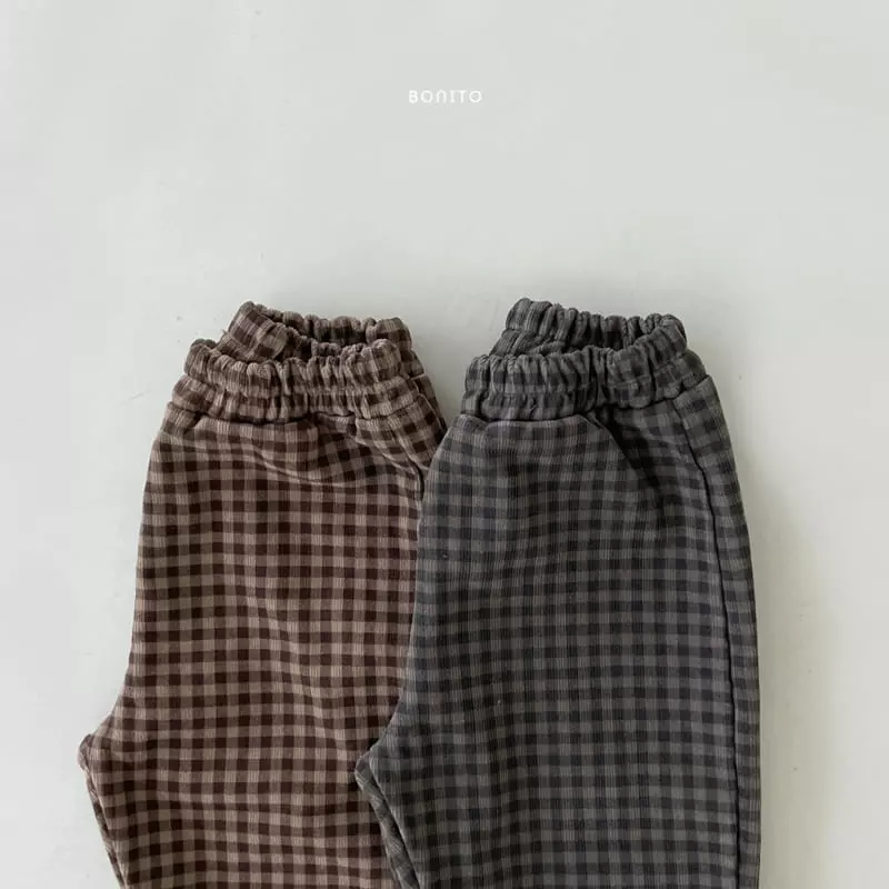Bonito - Korean Baby Fashion - #babyoninstagram - Check Rib Pants Bebe - 4