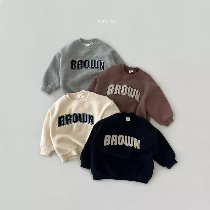 Bonito - Korean Baby Fashion - #smilingbaby - Brown Sweatshirt Bebe - 2