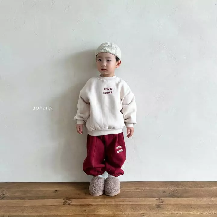 Bonito - Korean Children Fashion - #childrensboutique - Love More Top Bottom Set - 7