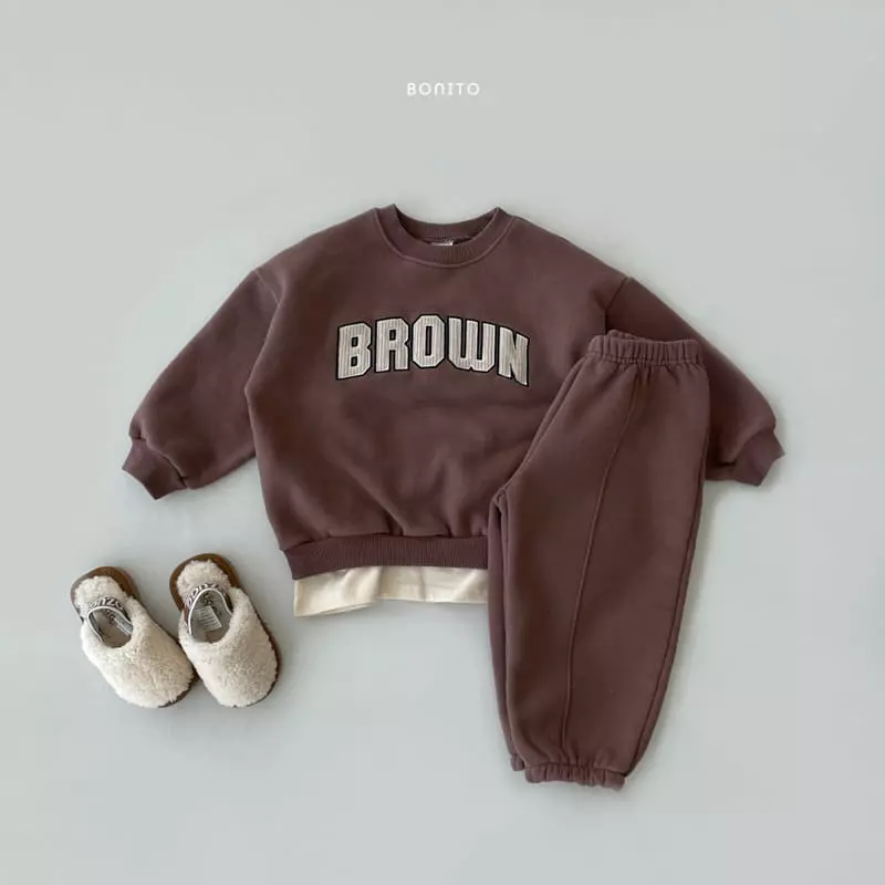 Bonito - Korean Children Fashion - #kidsshorts - Brown Sweatshirt - 8