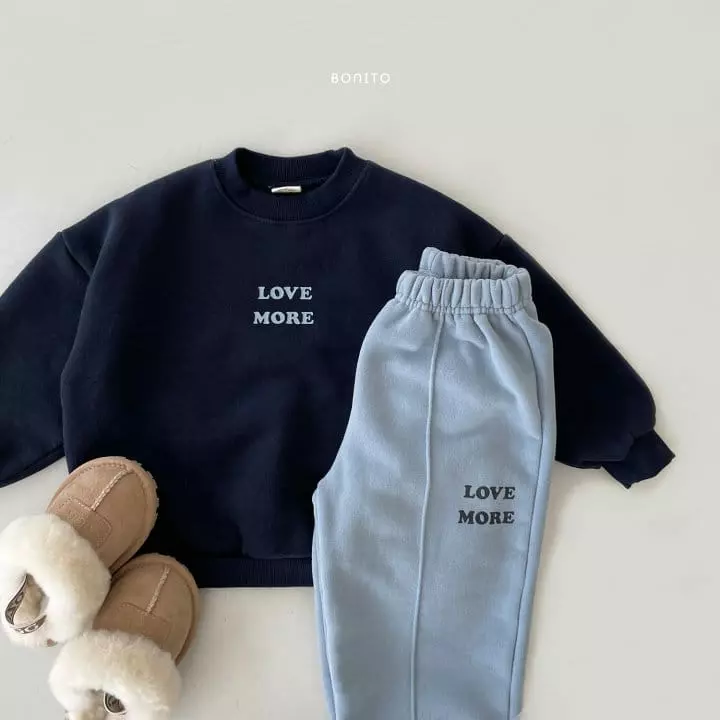 Bonito - Korean Children Fashion - #kidsshorts - Love More Top Bottom Set - 11