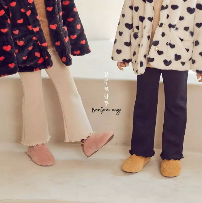 Bonjour Ange - Korean Children Fashion - #designkidswear - Fleece Bootscut Pants