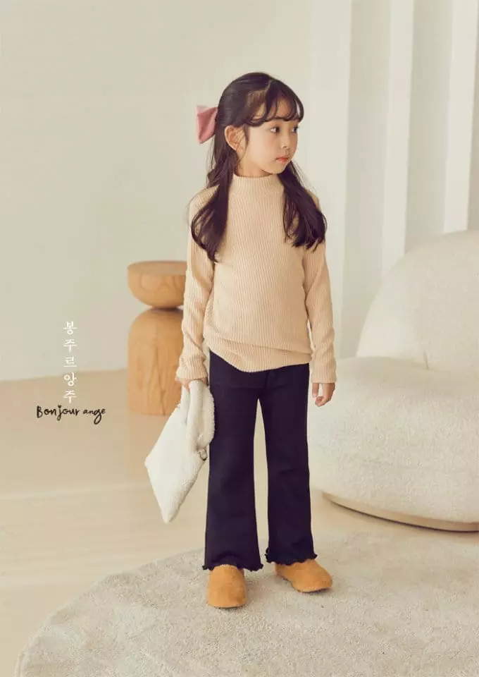 Bonjour Ange - Korean Children Fashion - #discoveringself - Fleece Bootscut Pants - 2