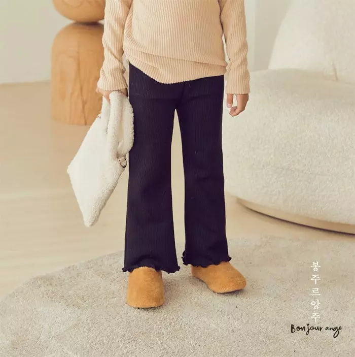 Bonjour Ange - Korean Children Fashion - #fashionkids - Fleece Bootscut Pants - 4