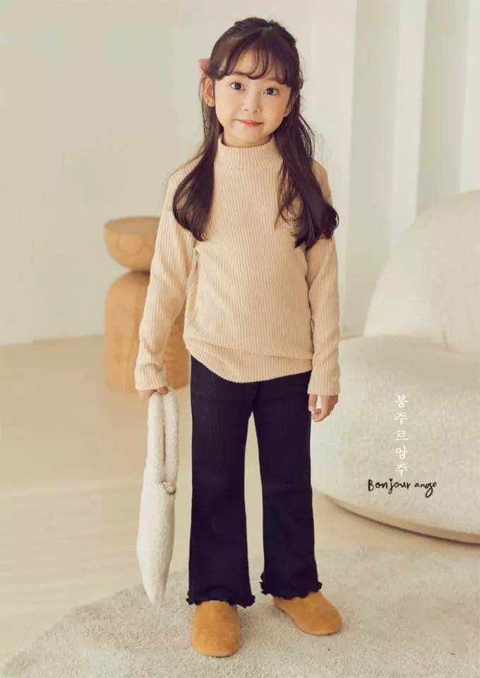 Bonjour Ange - Korean Children Fashion - #kidsstore - Fleece Bootscut Pants - 5