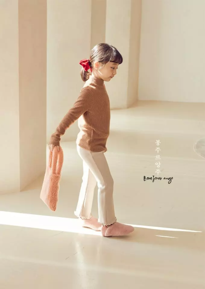 Bonjour Ange - Korean Children Fashion - #kidzfashiontrend - Fleece Bootscut Pants - 6