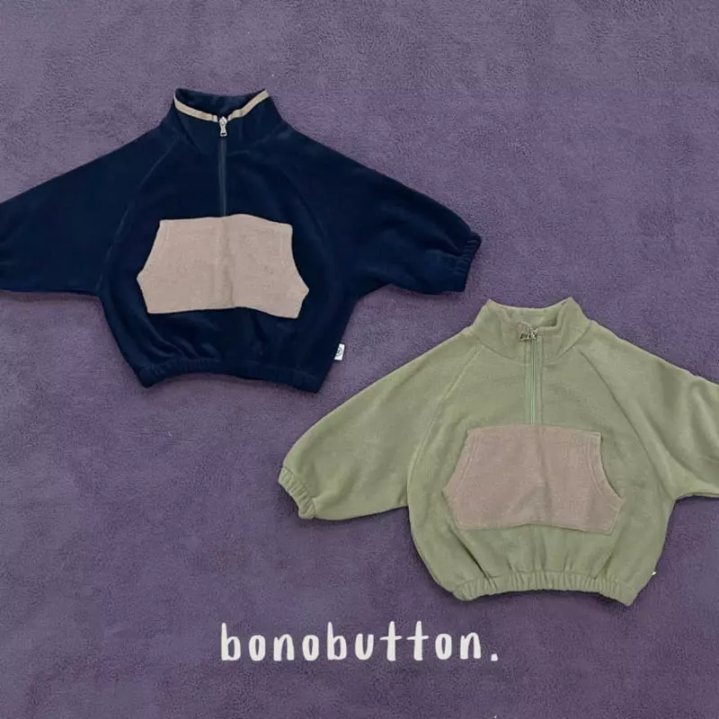 Bonobutton - Korean Children Fashion - #childofig - Olive Toast Zip-up