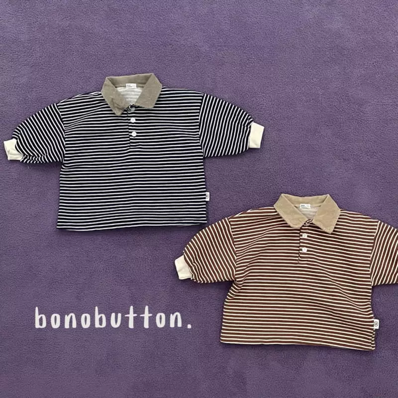 Bonobutton - Korean Children Fashion - #todddlerfashion - Ho Dduck Stripes Tee
