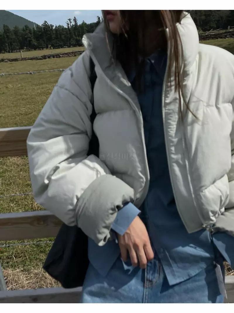 Breathe - Korean Women Fashion - #momslook - Turn Up Crop Padding Jacket - 8