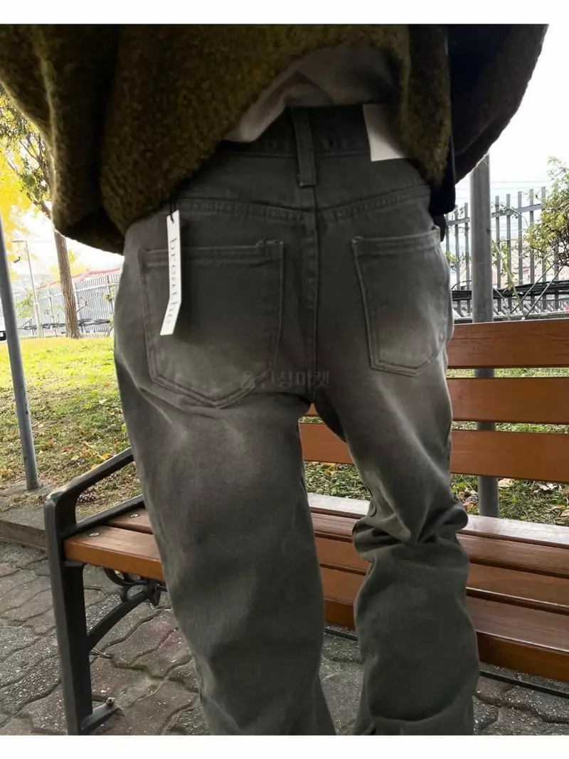 Breathe - Korean Women Fashion - #momslook - Khaki Brush Jeans - 2