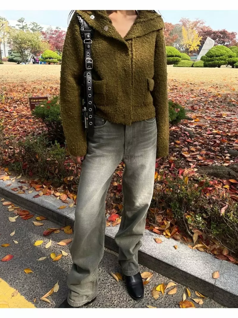 Breathe - Korean Women Fashion - #womensfashion - Khaki Brush Jeans - 4