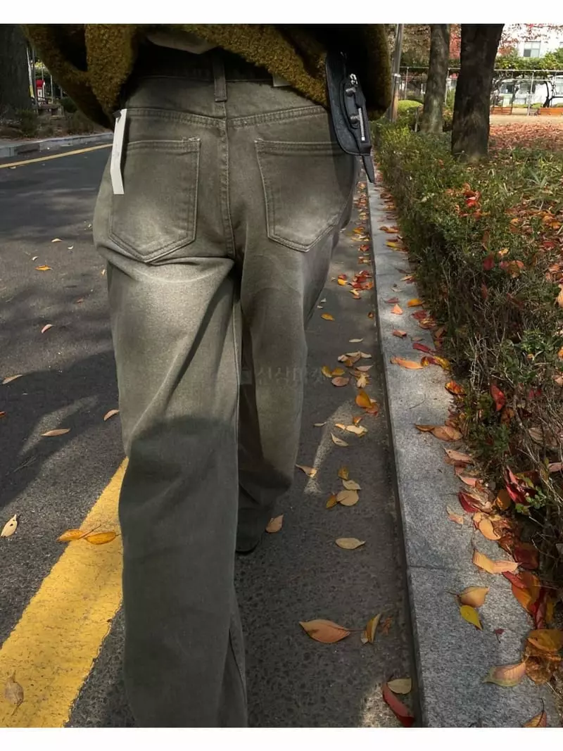 Breathe - Korean Women Fashion - #momslook - Khaki Brush Jeans - 6