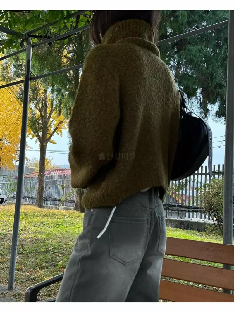 Breathe - Korean Women Fashion - #momslook - Khaki Brush Jeans - 8