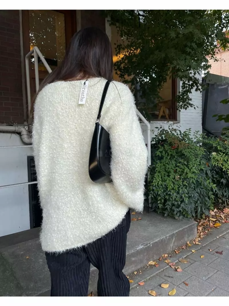 Breathe - Korean Women Fashion - #momslook - Rice V Neck Knit Tee