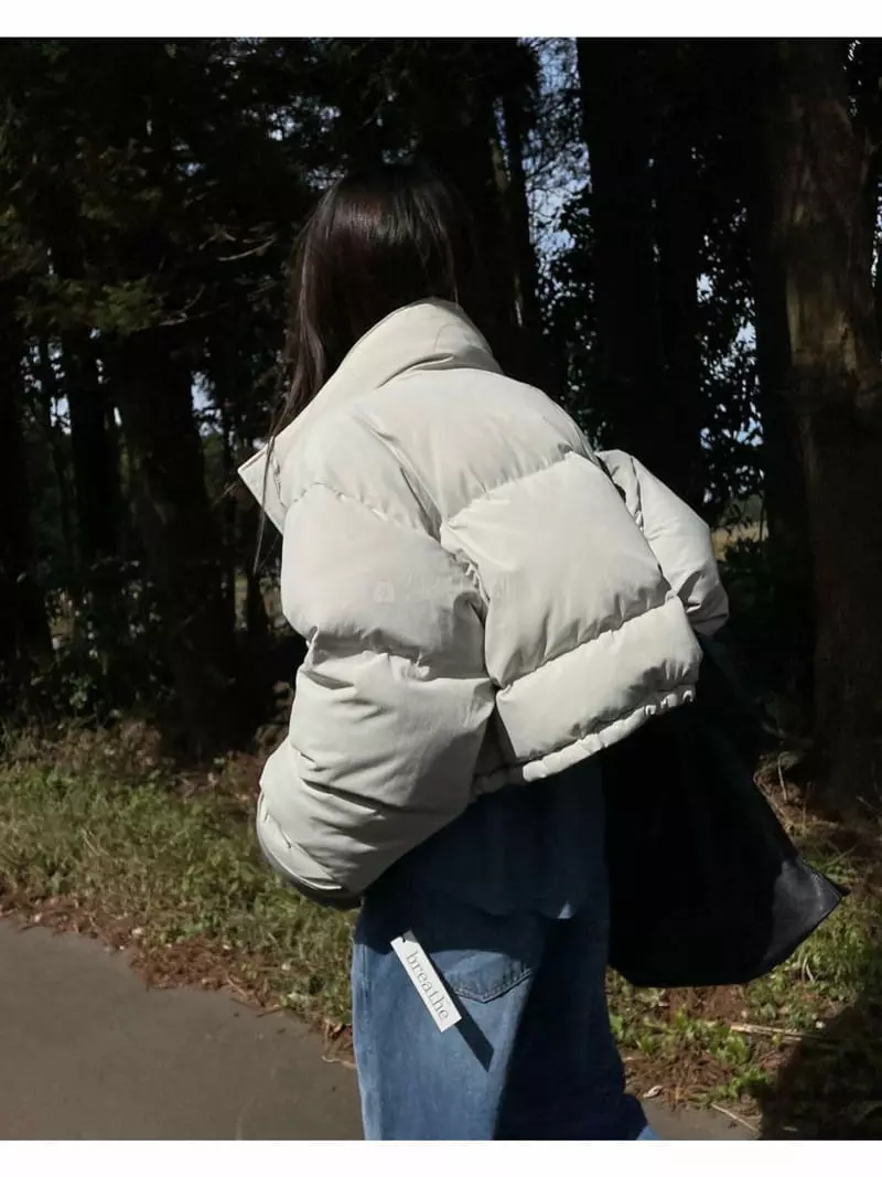 Breathe - Korean Women Fashion - #womensfashion - Turn Up Crop Padding Jacket - 11