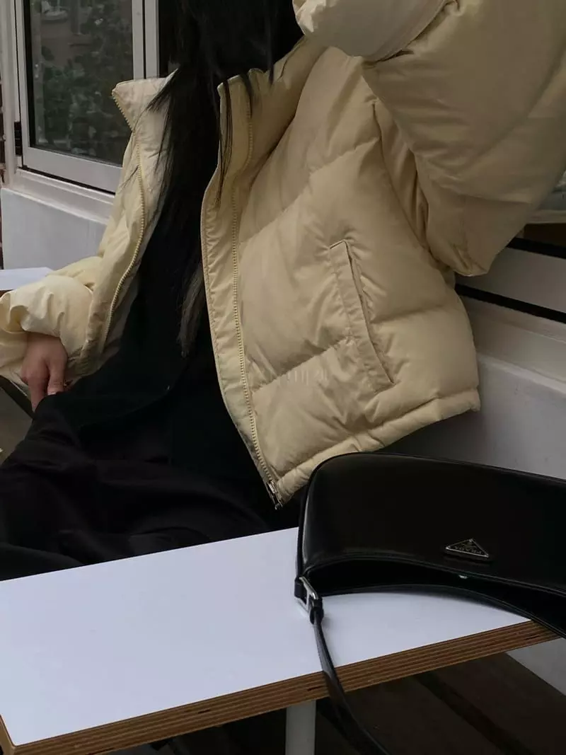 Breathe - Korean Women Fashion - #womensfashion - Turn Up Crop Padding Jacket - 3