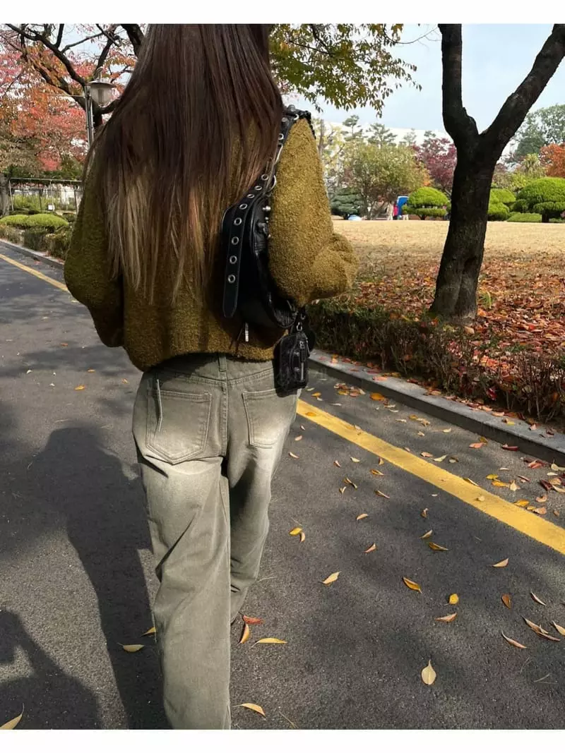 Breathe - Korean Women Fashion - #womensfashion - Khaki Brush Jeans - 5