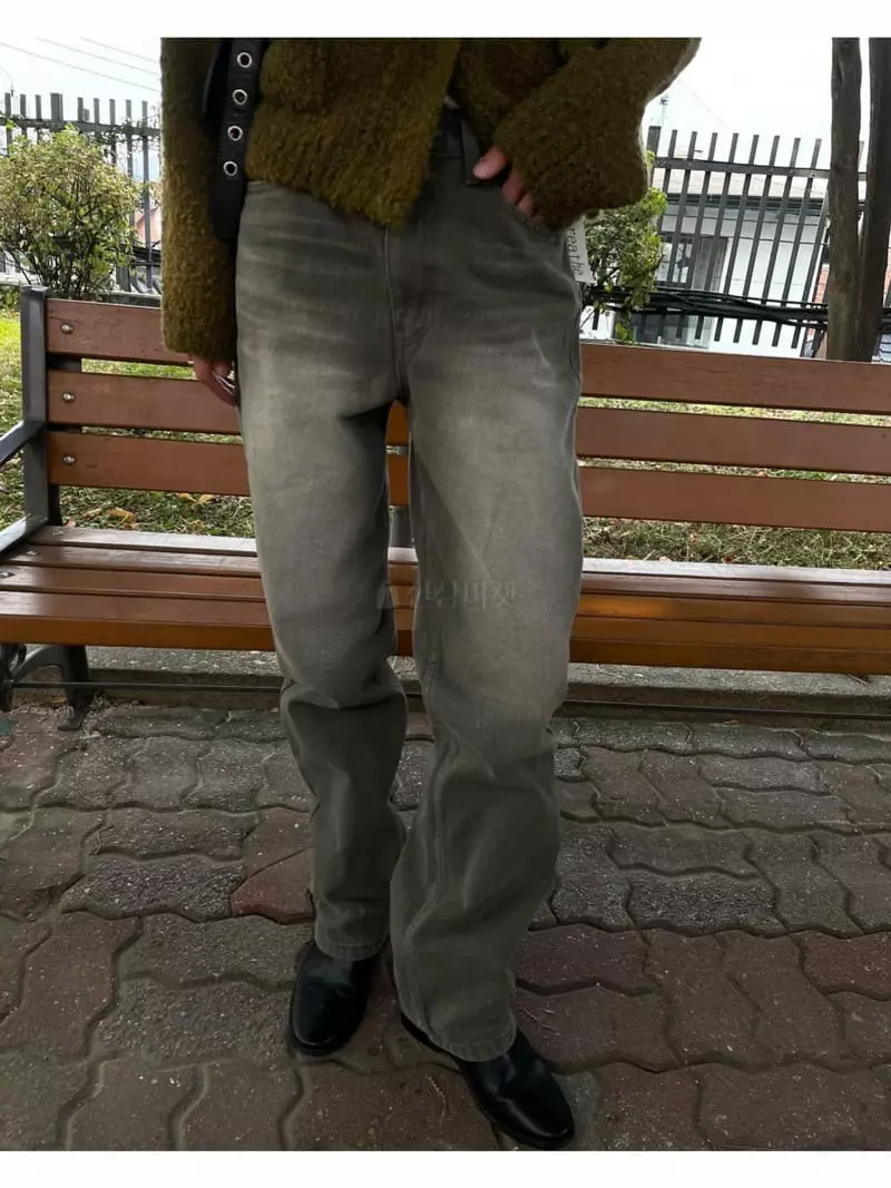 Breathe - Korean Women Fashion - #womensfashion - Khaki Brush Jeans - 7