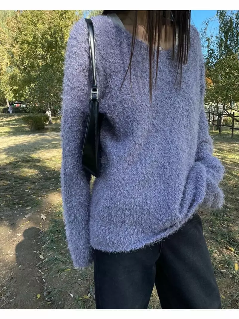 Breathe - Korean Women Fashion - #womensfashion - Rice V Neck Knit Tee - 6