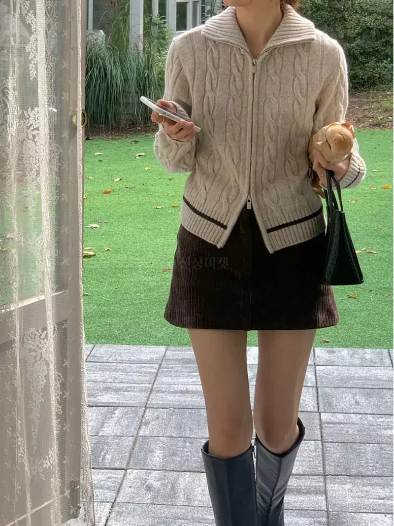 Chapter - Korean Women Fashion - #momslook - Knit Two Way Zip-up