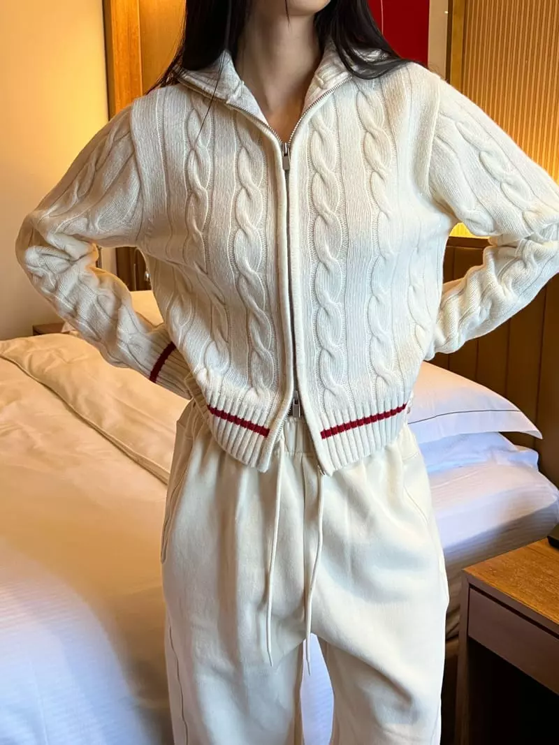 Chapter - Korean Women Fashion - #momslook - Knit Two Way Zip-up - 11