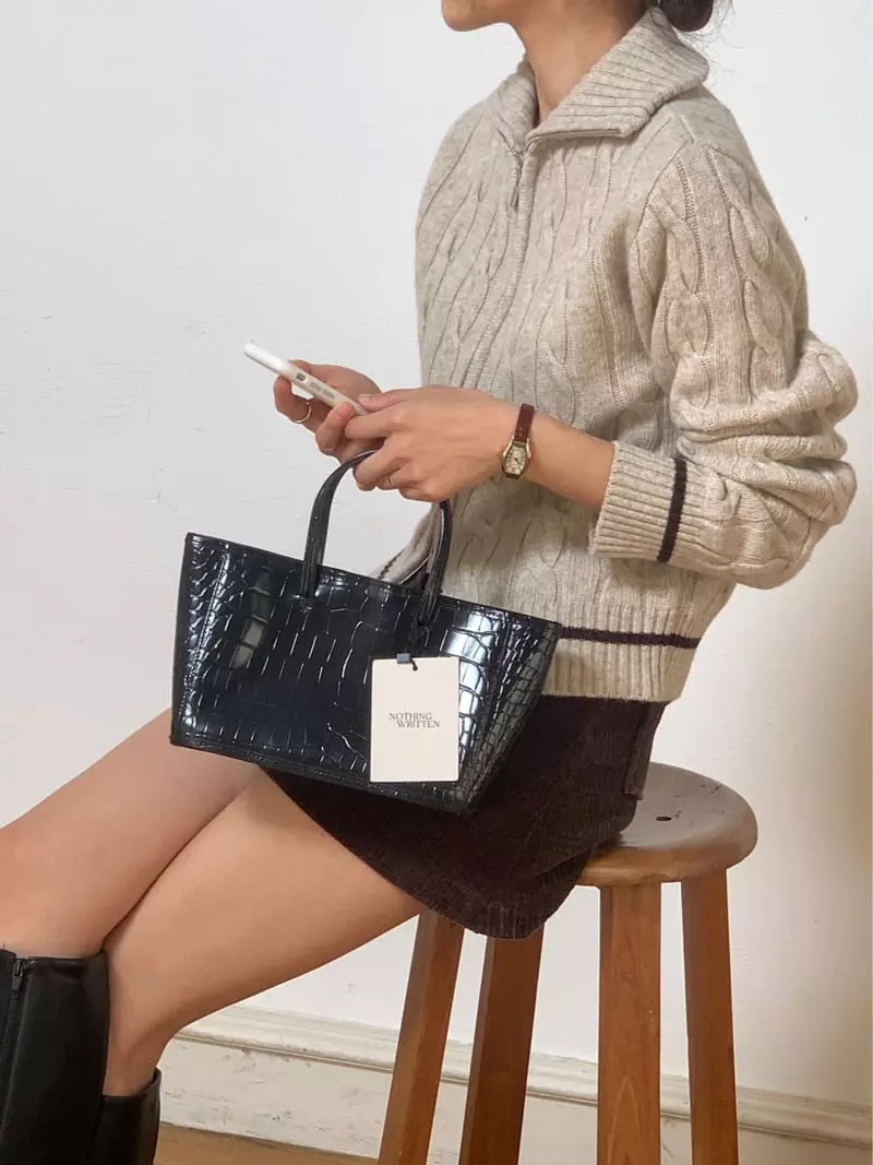 Chapter - Korean Women Fashion - #momslook - Knit Two Way Zip-up - 5