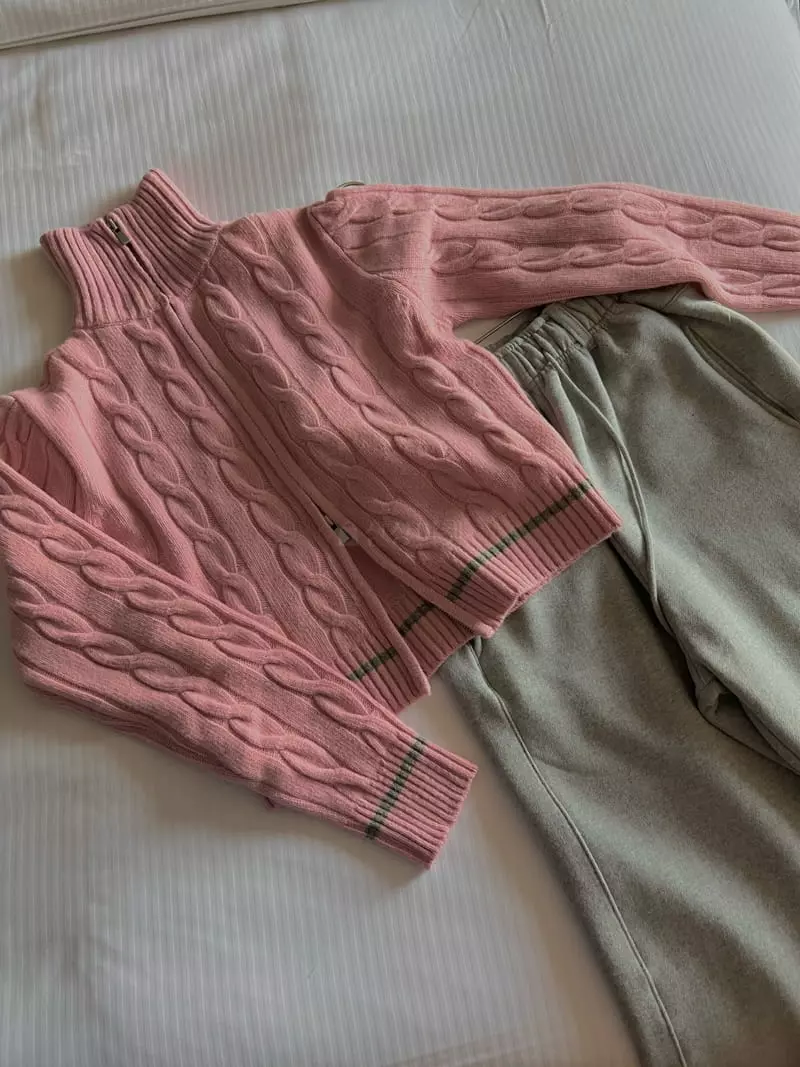 Chapter - Korean Women Fashion - #momslook - Knit Two Way Zip-up - 7