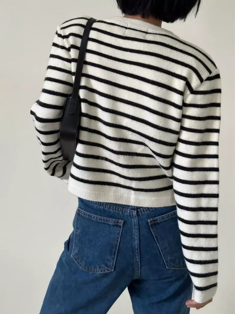 Chapter - Korean Women Fashion - #momslook - Bold Stripes Cardigan - 11