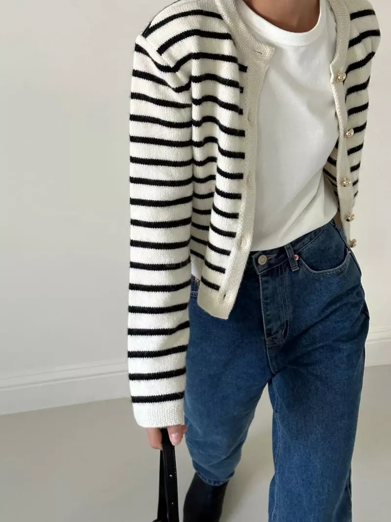 Chapter - Korean Women Fashion - #momslook - Bold Stripes Cardigan - 8
