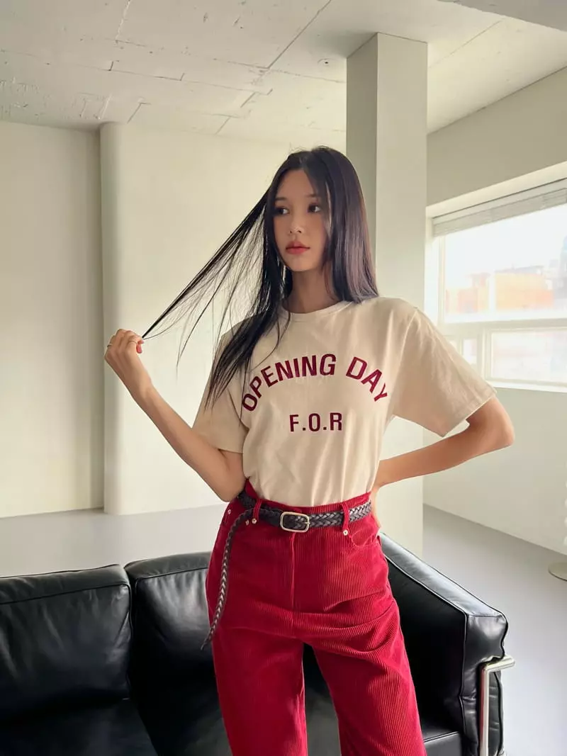 Chapter - Korean Women Fashion - #momslook - Opening Fleece Tee - 3