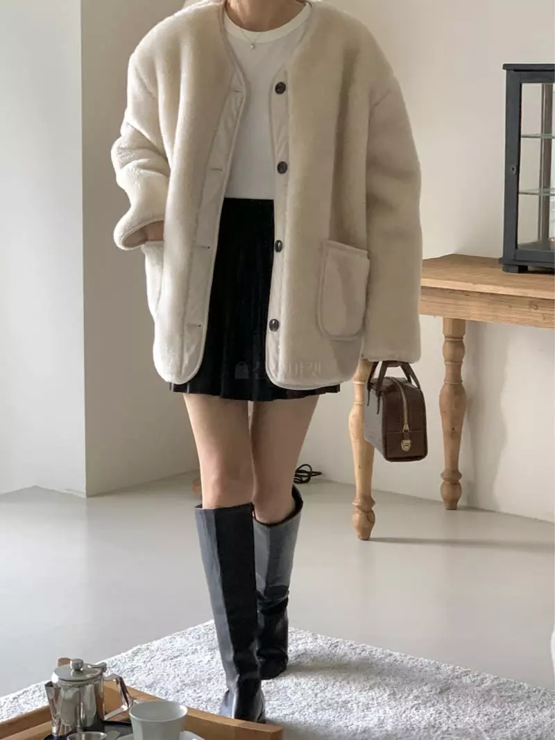Chapter - Korean Women Fashion - #momslook - Fleece Seering Jacket - 2