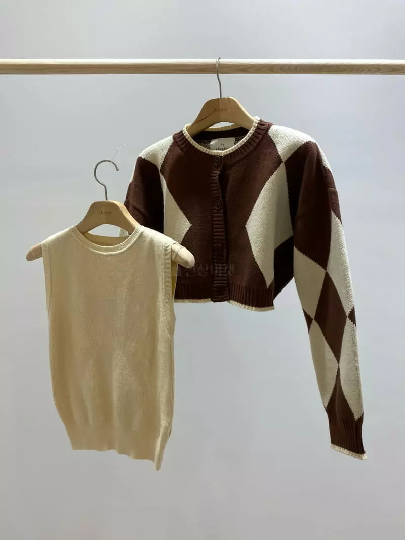 Chapter - Korean Women Fashion - #momslook - Argyle Knit Tee - 7